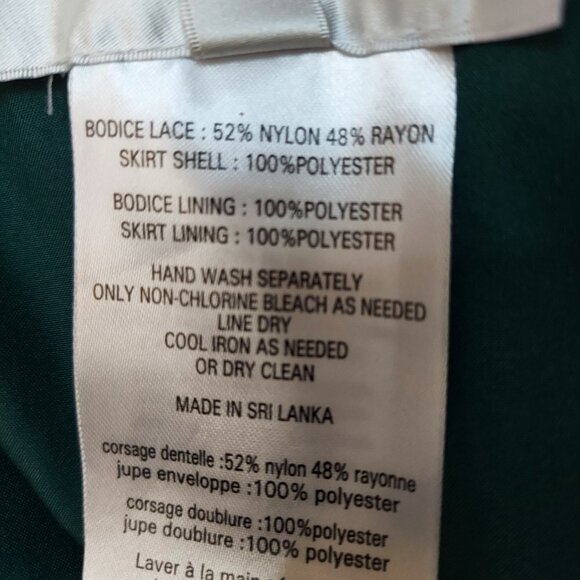 NEW Davids Bridal Formal Dress Forest Green Lace Chiffon 1 Shoulder Size 6 - Picture 6 of 15